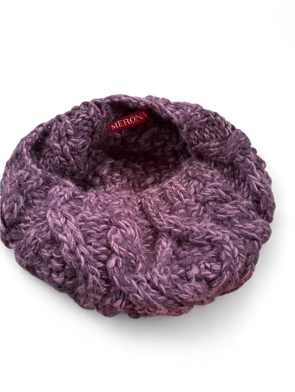 Merona Plum Chunky Cable Knit Beret Whimsigoth